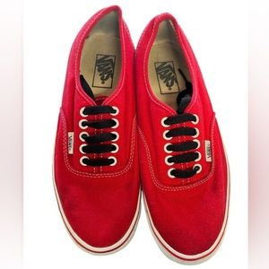 Vans Red and white lace ups size men's or women's size 7.5 or 9